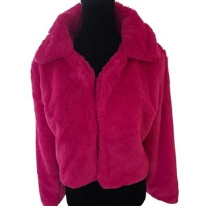 Vibrant Pink Faux Fur Jacket